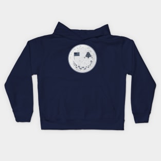 Moon Landing. Smiling Moon. Kids Hoodie